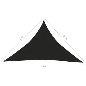 Berkfield Sunshade Sail 160 g/m2 Black 5x5x6 m HDPE