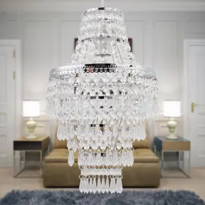 First Choice Lighting Chrome Tiered Chandelier Style Light Shade