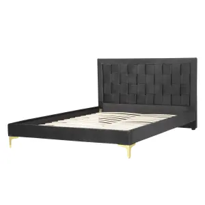 Velvet EU Double Bed Black LIMOUX