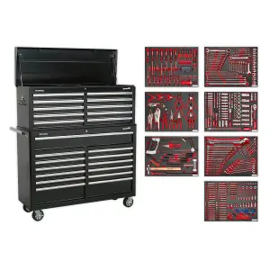 Sealey Black Tool Chest 23 Drawer Ball Bearing Slides 446 Pieces TBTPBCOMBO4