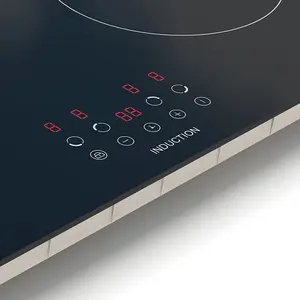 60cm 6800W 4 Zone Electric Induction Cooktop - Premium Black Glass Touch Control