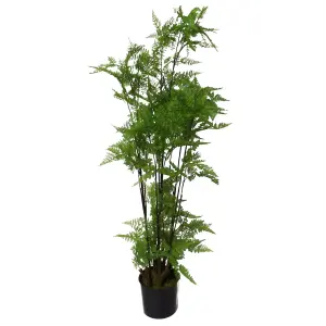 150cm Artificial Natural Extra Large Fern Foliage Plant with Silver Metal Plater