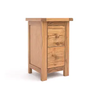 Pompey 2 Drawer Bedside Table Natural