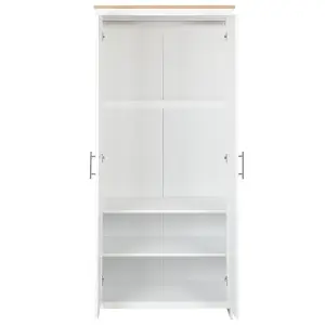 Beliani Traditional 2 Door Wardrobe White SELLIN