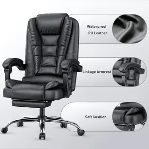 Executive Office Chair with Footrest,Computer Chair with Tilt Function for Home Office Working