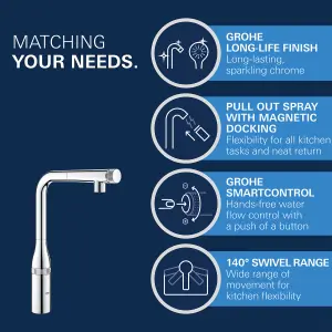 Grohe SmartControl Chrome-plated Kitchen Pull-out spray mono mixer Tap