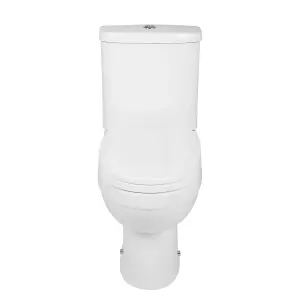 SunDaze Contemporary Bathroom WC Close Coupled Toilet Pan with Soft Close Seat Cistern