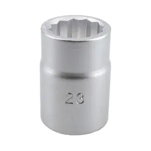 23mm 3/4" Drive Socket 12 Sided 50mm HGV Satin Finish Chrome Vanadium Steel