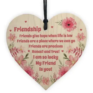 Red Ocean Friendship Best Friend Plaque For Special Friend Wooden Heart Birthday Christmas Gift For Women