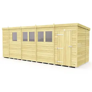 DIY Sheds 17x6 Pent Shed - Single Door With Windows