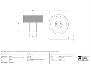 From The Anvil Pewter Brompton Mortice/Rim Knob Set (Plain)