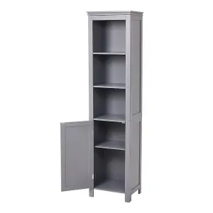 Grey Storage Bathroom Tall Cabinet with Blind Door 161.5cm H x 40cm W x 30cm D