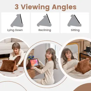 Costway 4 in 1 Bed Wedge Pillow Tablet Pillow Stand Side Pockets High Resilience Foam