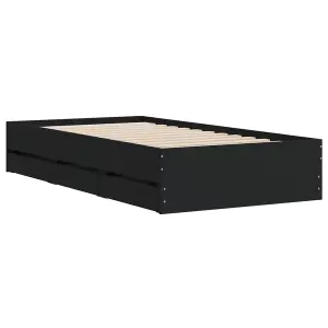 Berkfield Bed Frame with Drawers without Mattress Black 100x200 cm