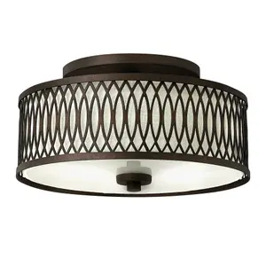 Elstead Walden 3 Light Ceiling Flush Mount Light Victorian Bronze, E27