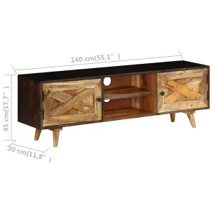 Berkfield TV Cabinet Solid Mango Wood 140x30x45 cm