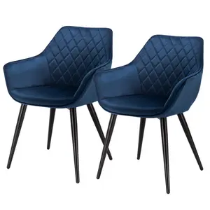 Alinblot Upholstered Armchair (Set of 2) Blue Velvet