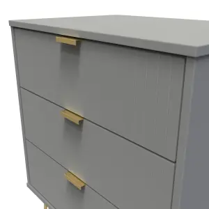 Linear Ready assembled Matt dark grey 3 Drawer Chest of drawers (H)740mm (W)575mm (D)395mm