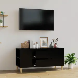 Berkfield TV Cabinet Black 102x44.5x50 cm Engineered Wood