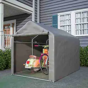 Birchtree Large Grey Backyard Waterproof Bicycle Motorbike Storage Tent PE Shed