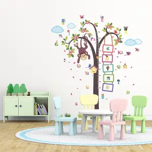 Walplus Combo Kids Nursery Monkey Height Measure Wall Sticker - Walplus Alphabet PVC