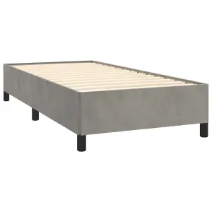 Berkfield Bed Frame Light Grey 90x190 cm 3FT Single Velvet