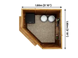 Dunster House Outdoor Bar Shed Serving Hatch Kiosk The Hangover Corner Garden Bar III 2m x 2m