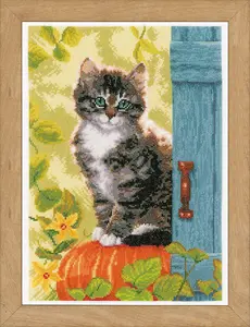 CAT & PUMPKIN - Counted Cross Stitch Kit: Cat & Pumpkin - Vervaco