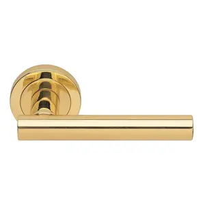 Calla Latch Door Handle (Set of 2) Polished Brass