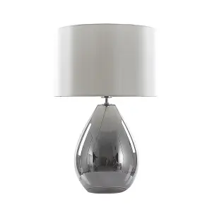 Waltham Glass Table Lamp with Ivory Shade