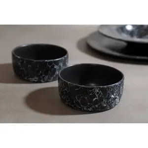 Interiors by Premier Hygge Black Faux Marble Bowl