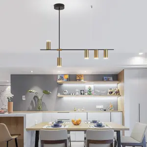 Garwarm 5-Light Gold Dimmable LED Pendant Light 30W