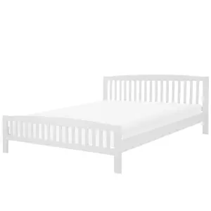 Wooden EU Super King Size Bed White CASTRES