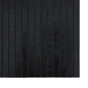 Rug Rectangular Black 100x400 cm Bamboo