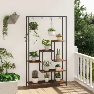 Costway 6-tier Tall Plant Stand 180cm Metal Indoor Corner Plant Shelf Display Rack