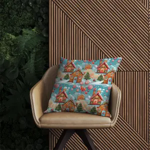 Christmas Gingerbread House Outdoor Cushion 45cm x 45cm