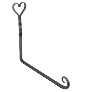 Heart Iron Wall Bracket Outdoor Basket Hanger Garden Hanging Basket Bracket