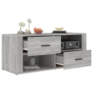 Berkfield TV Cabinet Grey Sonoma 100x35x40 cm Engineered Wood