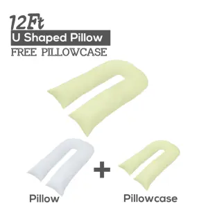 12FT U Pillow with FREE Pillowcase Maternity Pregnancy Support U Shaped Pillow