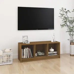 vidaXL TV Cabinet Honey Brown 104x33x41 cm Solid Pinewood