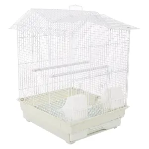 KCT Indoor Bird Cage Santiago Plus Exotic Portable Small - White