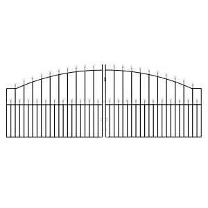 MANA Ball Top Arched Metal Driveway Gate 3353mm GAP x 1220mm High MAZP22