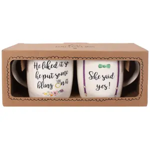 Set of 2 She Said Yes Mugs for Couples