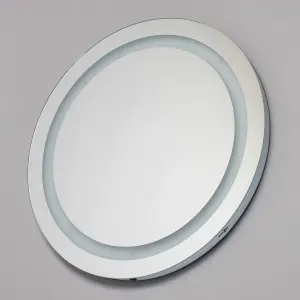 Litecraft Tay Silver LED Circular Bathroom Mirror Wall Light