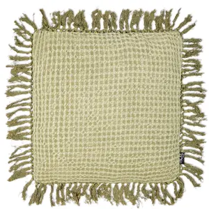 Mayfly Green Tassel Decorative Throw Cushion - 45 x 45cm