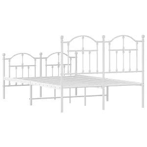 Berkfield Metal Bed Frame with Headboard and Footboard White 120x200 cm