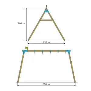 TP Triple Compact Wooden Triple Swing Set - FSC certified