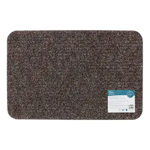 JVL Delta Scraper Doormat, 40x60cm, Brown