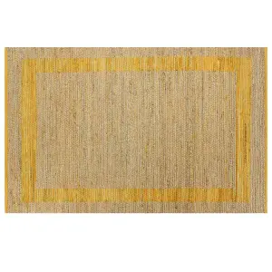 Handmade Rug Jute Yellow 80x160 cm