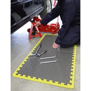 Sealey Interlocking Comfort Workshop Mat Set 1240x1825mm Foam Flooring MIC1218Y3